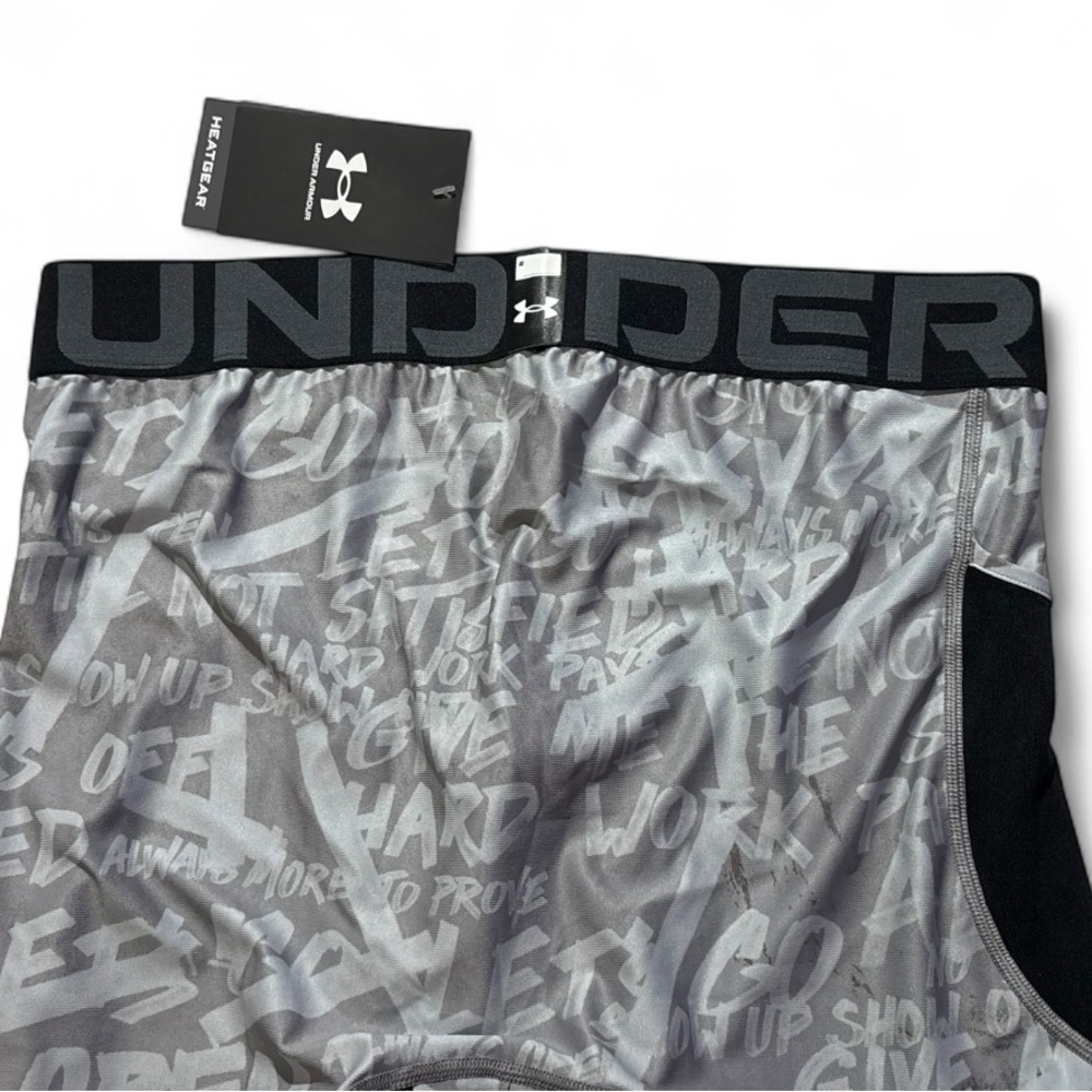 Under Armour HeatGear Alter Ego message Printed Compression Shorts 1382111-011 - Picture 9 of 11